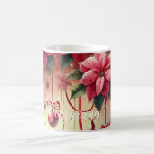 Aangepaste naam Whimsical Poinsettia Christmas Bau Koffiemok (Center)