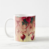 Aangepaste naam Whimsical Poinsettia Christmas Bau Koffiemok (Links)