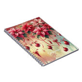 Aangepaste naam Whimsical Poinsettia Christmas Bau Notitieboek (Rechterzijde)