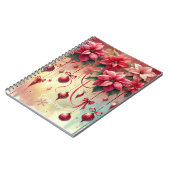 Aangepaste naam Whimsical Poinsettia Christmas Bau Notitieboek (Linkerzijde)