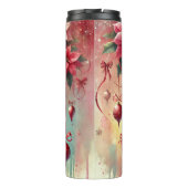 Aangepaste naam Whimsical Poinsettia Christmas Bau Thermosbeker (Achterkant)