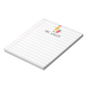 Aangepaste naam Whimsical School Supply Teacher Gi Notitieblok (Linkerzijde)