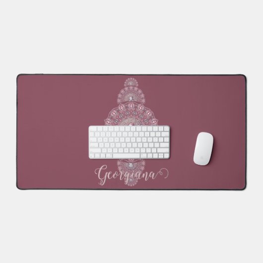 Aangepaste Naam Whimsical Snowman Ornamental Manda Bureaumat (Keyboard & Muis)