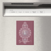 Aangepaste Naam Whimsical Snowman Ornamental Manda Magneet (Insitu (Vaatwasser))