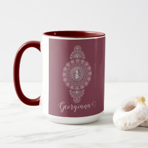 Aangepaste Naam Whimsical Snowman Ornamental Manda Mok
