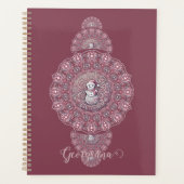 Aangepaste Naam Whimsical Snowman Ornamental Manda Planner (Voorkant)