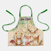 Aangepaste naam Whimsical Woodland Forest Animals  Schort (Voorkant)
