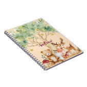 Aangepaste naam Whimsical Woodland Forest Dieren Notitieboek (Rechterzijde)