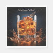 Aangepaste naam Whiskey op de rotsen Servet (Voorkant)