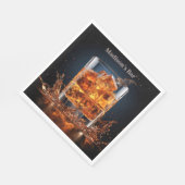 Aangepaste naam Whiskey op de rotsen Servet (Hoek)