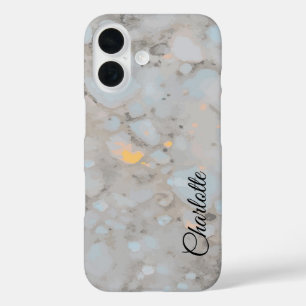 Aangepaste naam White Crystal iPhone 16 Hoesje