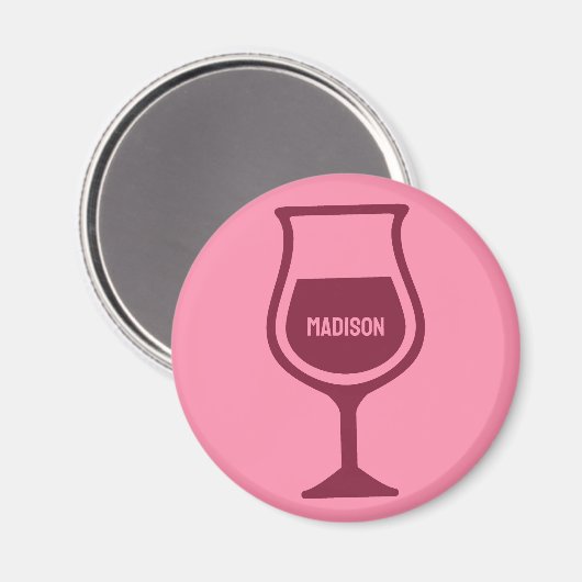 Aangepaste naam Wijnglas Magneet (Voorkant / Achterkant)