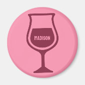 Aangepaste naam Wijnglas Magneet (Voorkant)