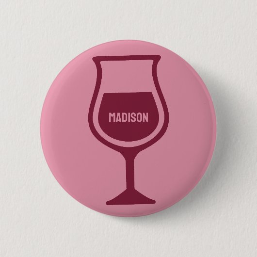 Aangepaste naam Wijnglas Ronde Button 5,7 Cm (Voorkant)