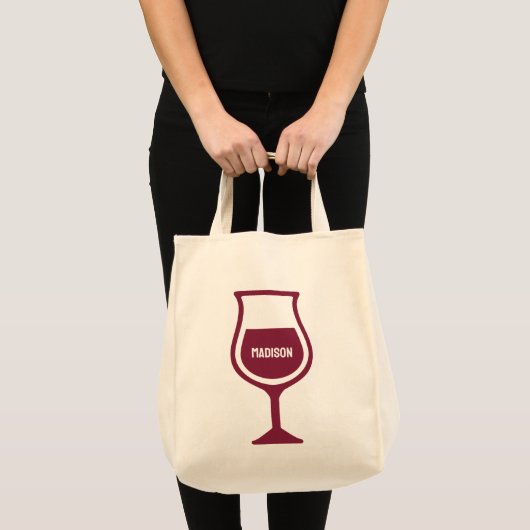 Aangepaste naam Wijnglas Tote Bag (Voorkant (product))