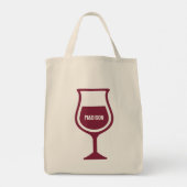 Aangepaste naam Wijnglas Tote Bag (Achterkant)
