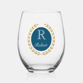 Aangepaste naam wijnglas zonder voet (Voorkant)