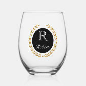 Aangepaste naam wijnglas zonder voet (Voorkant)