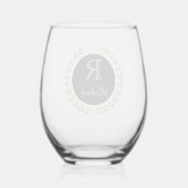 Aangepaste naam wijnglas zonder voet (Achterkant)