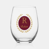 Aangepaste naam wijnglas zonder voet (Voorkant)