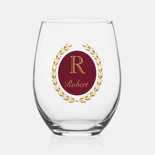 Aangepaste naam wijnglas zonder voet (Voorkant)