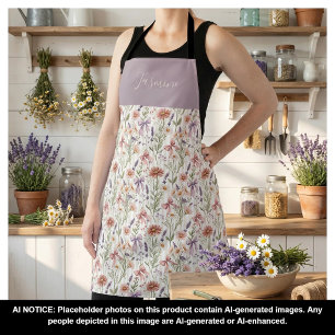 Aangepaste naam wilde bloemen boho tuin strik patr schort