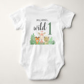 Aangepaste naam Wilde Eén Oerwoud Dieren Greenery Romper (Achterkant)