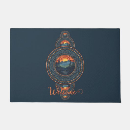 Aangepaste Naam  Wildernis Siermandala Deurmat (Voorkant)