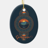 Aangepaste Naam  Wildernis Siermandala Keramisch Ornament (Achterkant)