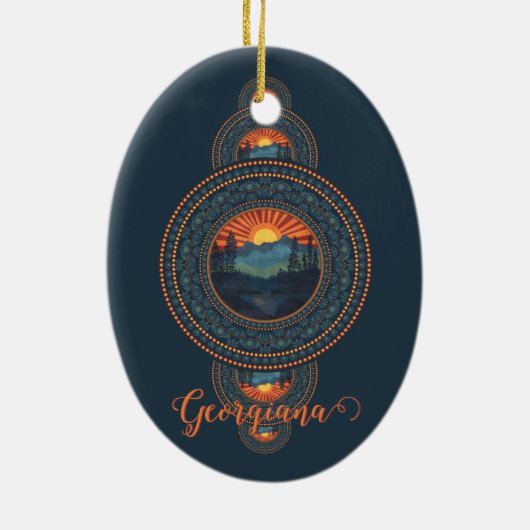 Aangepaste Naam  Wildernis Siermandala Keramisch Ornament (Achterkant)