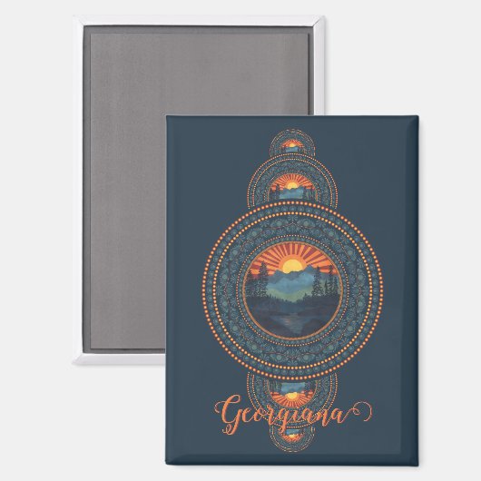 Aangepaste Naam  Wildernis Siermandala Magneet (Voorkant / Achterkant)