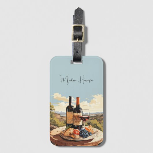 Aangepaste naam Wine Lover's Bagagelabel (Voorkant (verticaal))