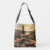 Aangepaste naam Wine Lover's Crossbody Tas (Achterkant)