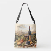 Aangepaste naam Wine Lover's Crossbody Tas (Achterkant)