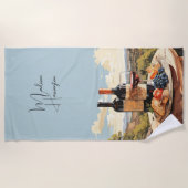 Aangepaste naam Wine Lover's Strandlaken (Voorkant)