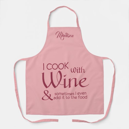 Aangepaste naam Wine Quote-gezichtsprofiel Schort (Voorkant)