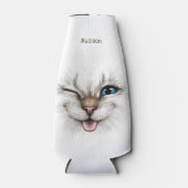 Aangepaste naam Winking Cat Flesjeskoeler (Voorkant)