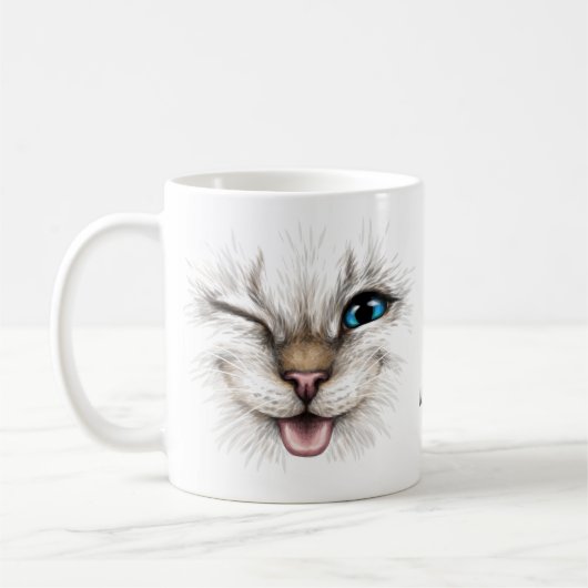 Aangepaste naam Winking Cat Koffiemok (Links)