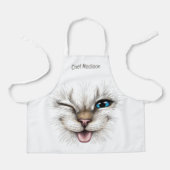 Aangepaste naam Winking Cat Schort (Voorkant)