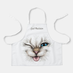 Aangepaste naam Winking Cat Schort
