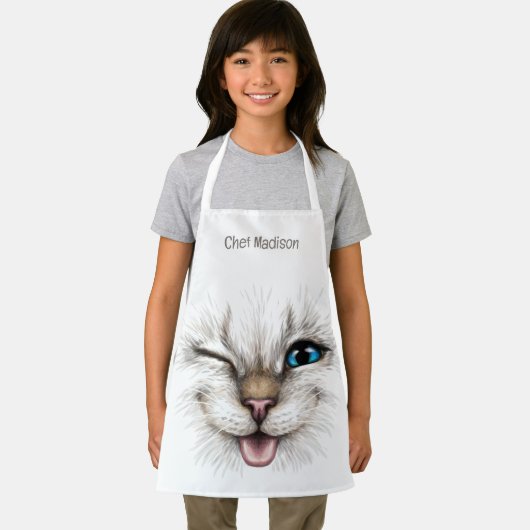 Aangepaste naam Winking Cat Schort (Insitu)