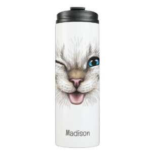 Aangepaste naam Winking Cat Thermosbeker