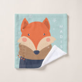 Aangepaste naam Winter Dieren handdoek set (Wasdoekje)