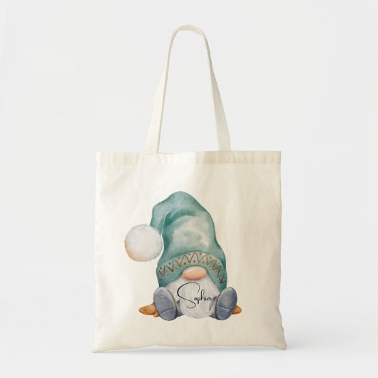 Aangepaste naam Winter Gnome Vakantie Tote Bag (Voorkant)
