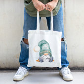 Aangepaste naam Winter Gnome Vakantie Tote Bag