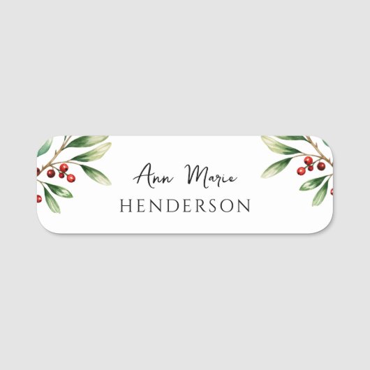 Aangepaste naam Winter Kerstmis Naamplaatje (Voorkant)