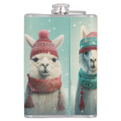 Aangepaste naam Winter Llama's Heupfles (Achterkant)
