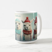 Aangepaste naam Winter Llama's Koffiemok (Voorkant rechts)