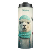 Aangepaste naam Winter Llama's Thermosbeker (Voorkant)