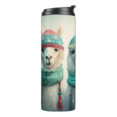 Aangepaste naam Winter Llama's Thermosbeker (Gedraaid links)